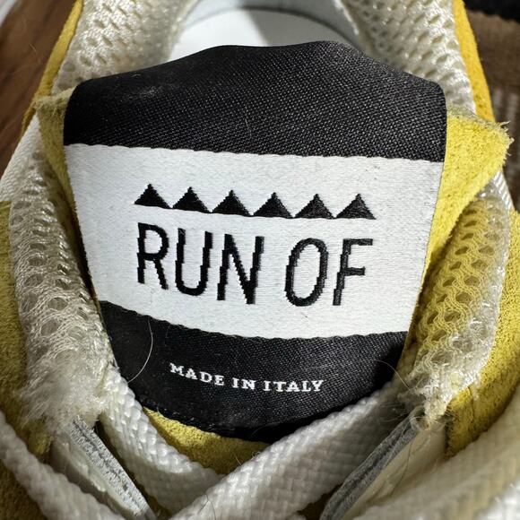 RUN OF MANGO SNEAKERS Women EU38 Yellow LEMONADE Made in Italy Suede Chunky - Picture 4 of 11